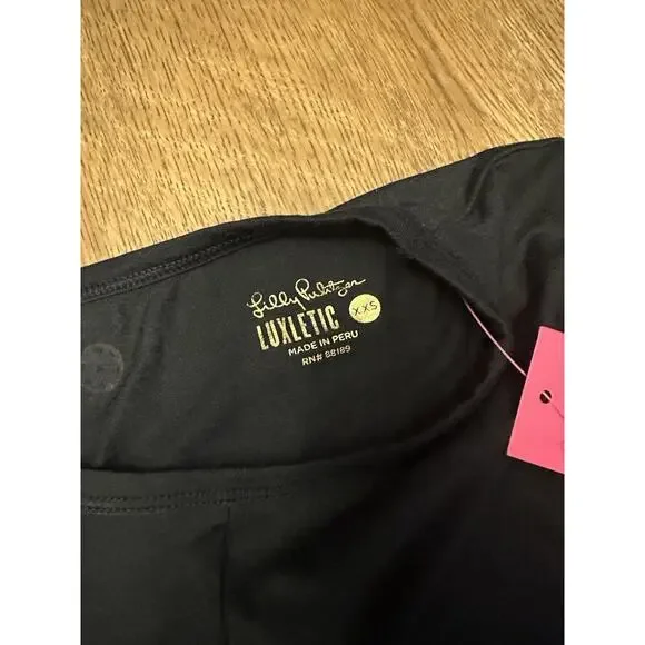 NWT Lilly Pulitzer Luxletic Greer Cropped Top Women's Size XXS in Onyx Black - Picture 6 of 9